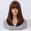European and American Fashion Bob Wig, Golden Brown Short Straight High-Temperature Fiber Hairpiece