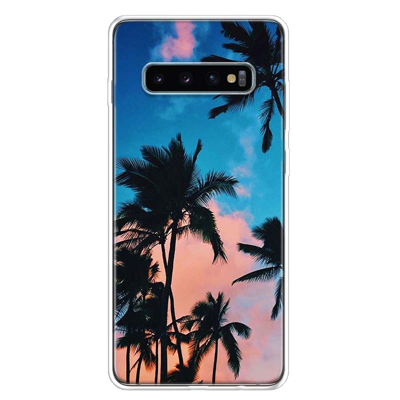Sea Tropical Palm Trees Beach Phone Case Cover For Samsung Galaxy A12 A22 A32 A52 A72 A02S A51 A50S A31 A20S A10S Note 20 Ultra