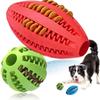 1 Stück Hundeleckerli-Spender Spielzeug Set Gummiball Rugbyform Kauspielzeug Interaktives Zahnreinigungs-Puzzle für mittlere große Hunde 1