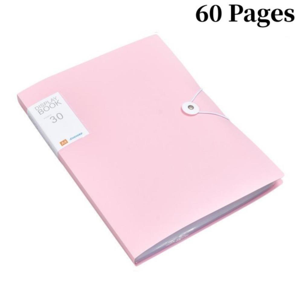 A4 File Folder Display Book 30/60 Pages Transparent Insert Paper Document Organizer Bag Office School Supplies Stationery