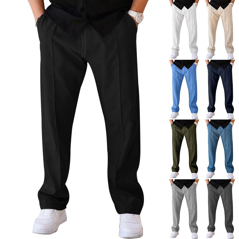 Men's Sports Trousers Casual Trousers Men's Solid Colour Versatile Fashionable Straight Trousers