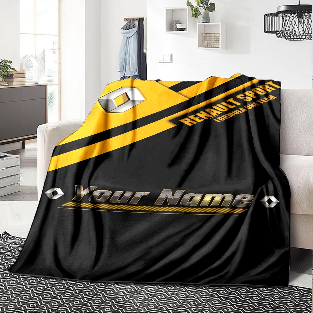 Renault Customize Your Name Blanket Cozy Customizable Blanket Soft Warm Cozy for Couch Home Decor Office Living Room for All Occasions