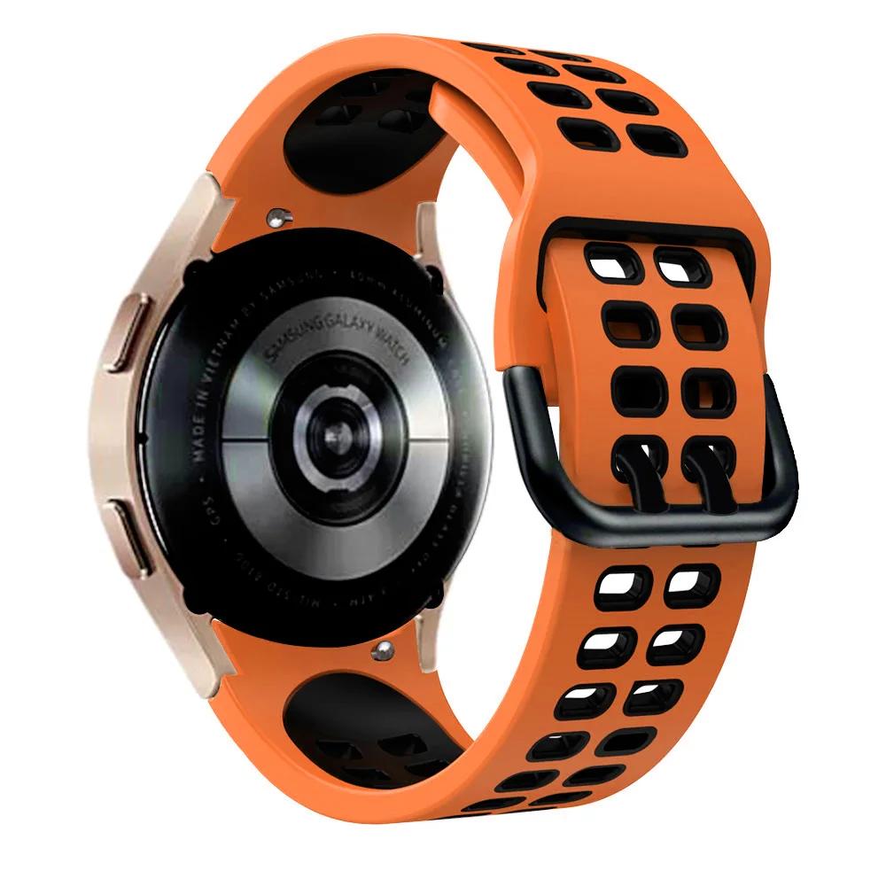 

No Gap Silicone Strap For Samsung Galaxy Watch FE/7/6/5/4 44mm 40mm 45mm Two-Colors Wristband Watch 6 4 Classic 47mm 43mm Band Galaxy Watch 4-5-6-7
