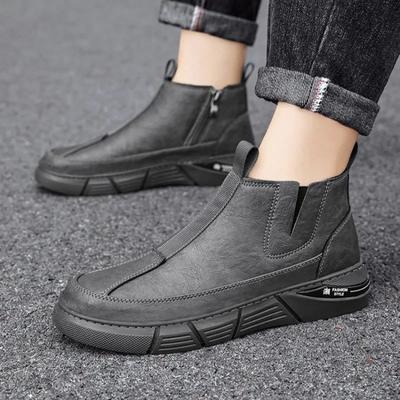 Herren Sneaker Lederschuhe High-Top Stiefel Rutschfest Verschleißfest Wasserdicht Motorrad Herren Sicherheitsstiefel Chelsea Stiefel Herren