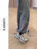 2025 Autumn/Winter Korean Style Slimming High-Waisted Wool Wide-Leg Velvet Pants