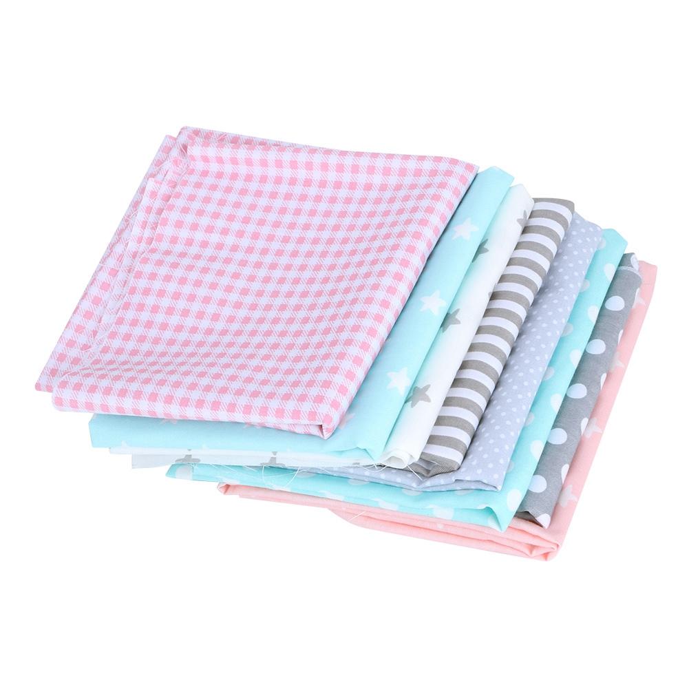 50x50cm 8Pcs Unique Star Dot Pattern Cotton Cloth Printed Cotton Fabric DIY Sewing Material