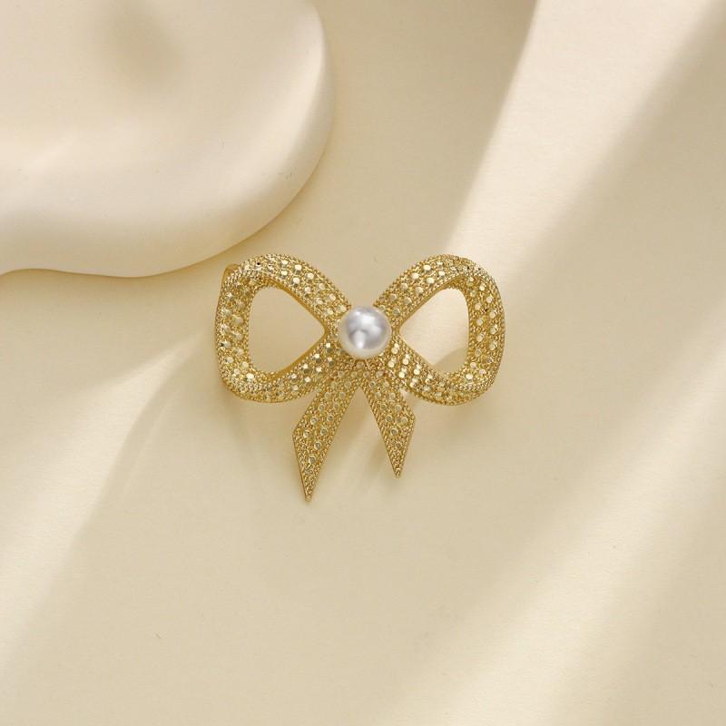 

New Scarf Buckle Pearl Bow Shawl Multifunctional золотий