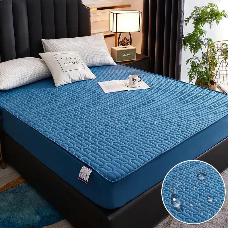 100 % wasserdichter Matratzenbezug, verdickter Bettüberzug, Spannbetttuch, rutschfester Bettlaken-Schutzbezug (Kein Kissenbezug)