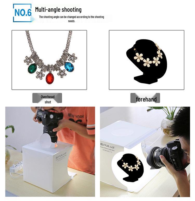 PULUZ 20cm Taşınabilir LED Mini Fotoğraf Işık Kutusu