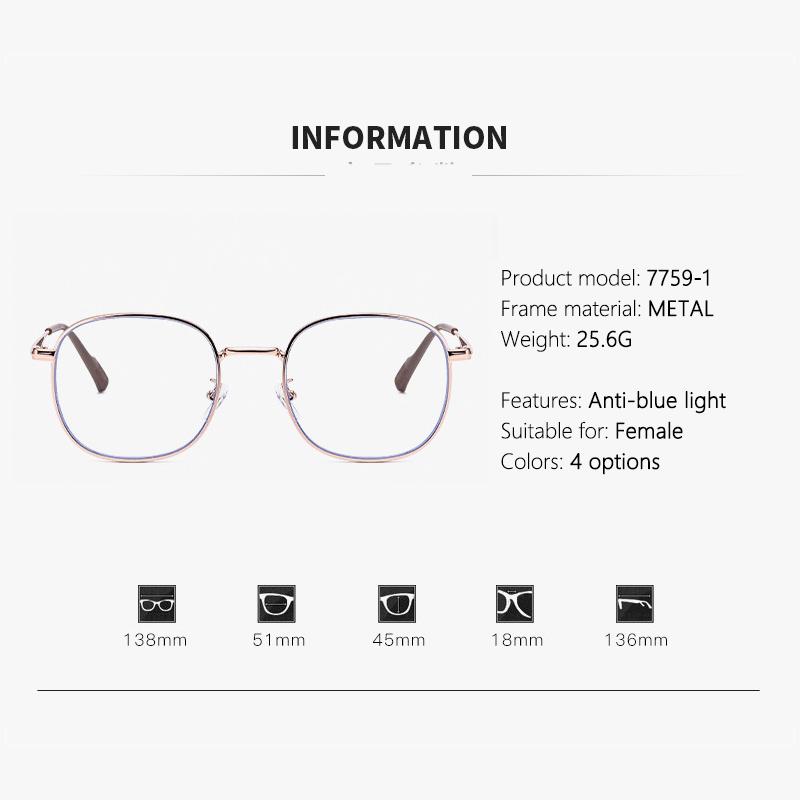 Automatic Po-sensitive Anti-blue Light Small Round Frame Nearsighted Glasses 7759