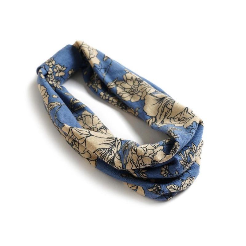 Summer Bohemian Bandanas Elastic Hair Bands Yoga Exercise Cotton Headband Women Headwear Print Vintage Cross Unisex Scrunchies