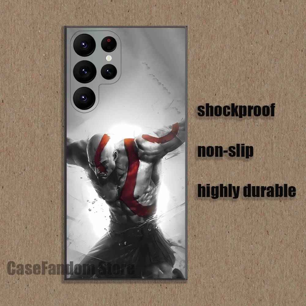 Game G-God of W-War Kratos For Samsung S26,S25,S24,S21,S22,S23,S30,Ultra,S20,Plus,Fe,Lite,5G Black Cover Phone Case