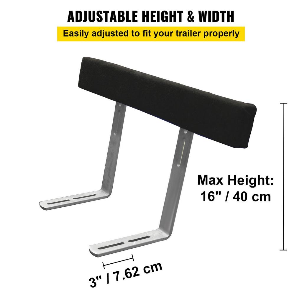 VEVOR Boat Trailer Guide-ons, 48", 2 PCS Rustproof Steel Trailer Guide Ons, Trailer Guides with Carpet-Padded Boards, Mounting Parts Included