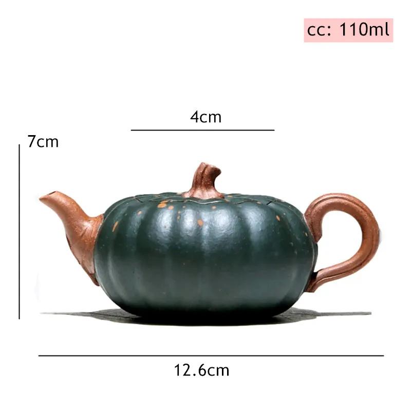 

110ml High Quality Yixing Purple Clay Teapot Master Handmade Pumpkin Tea Kettle Boutique Zisha Tea Set Chinese Teaware Gifts зелений
