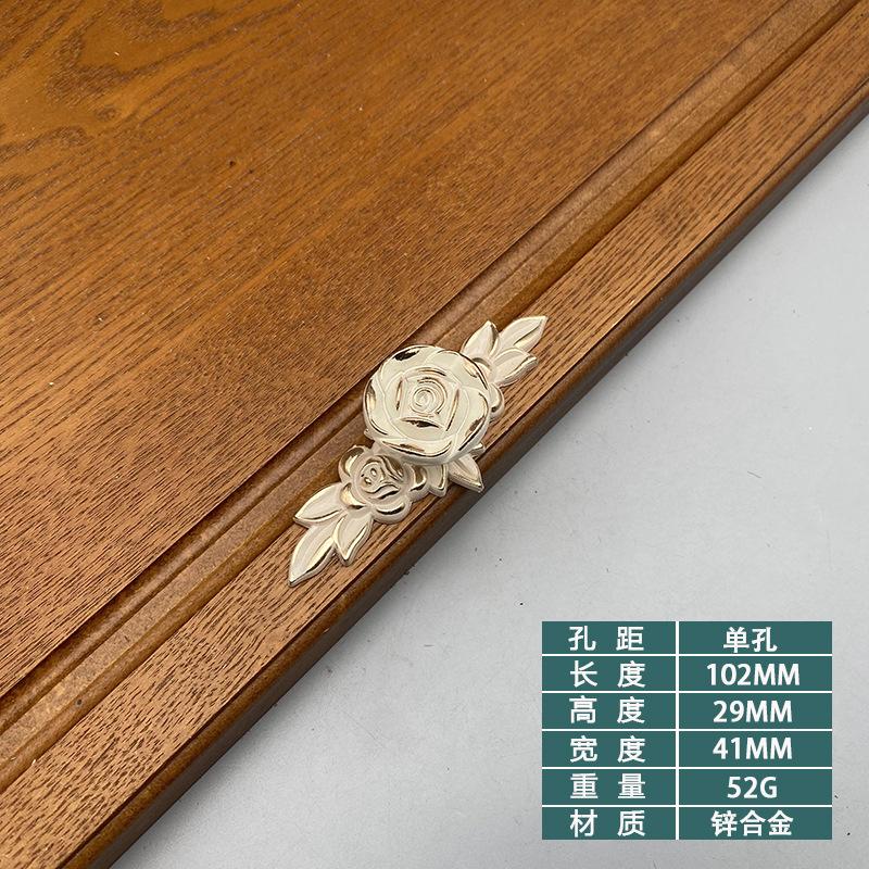 Rose Decorative Cabinet Knobs Floral Knob Cupboard Door Knobs Ivory White Drawer Pulls Cabinet Handle Knobs for Dresser Cabinet
