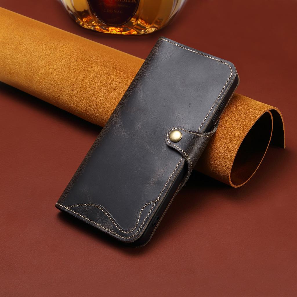 Oil Wax Leather Case for Samsung Galaxy S26 Ultra S25 Edge S24 Plus S23 Fe S22 S21 S20 Note20 Ultra Card Holder Hand Strap Cover