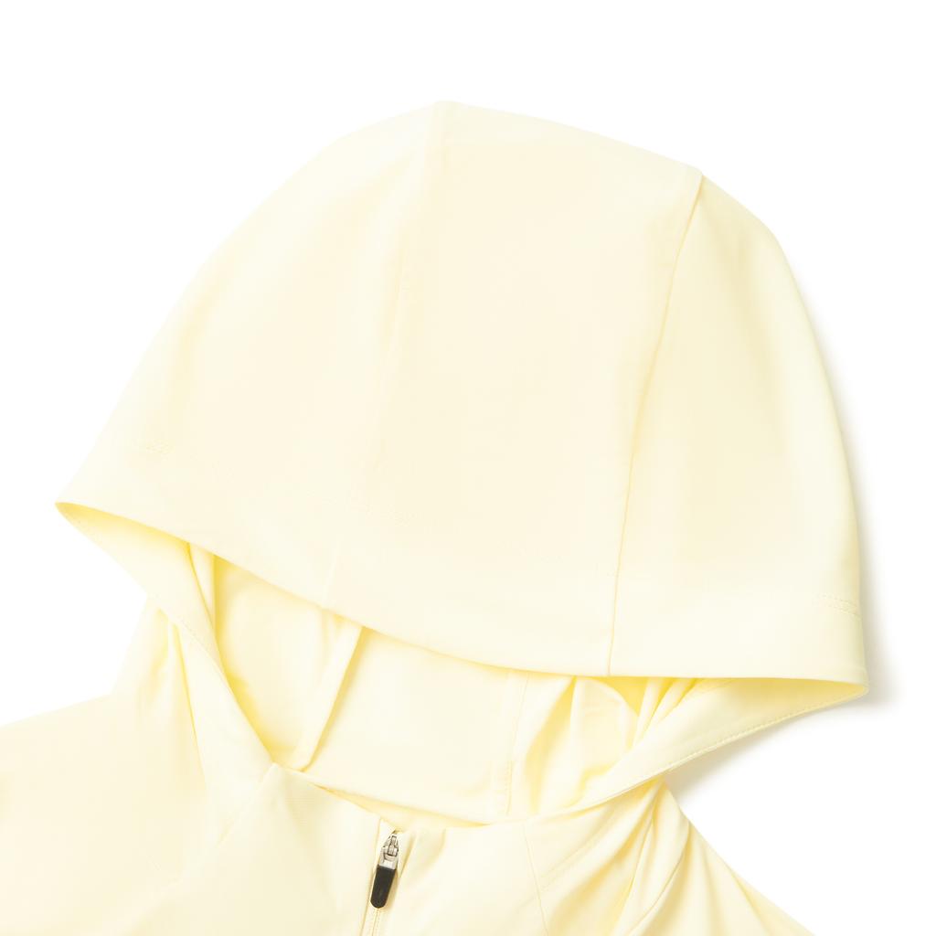 Li-Ning Fitness Series Simple Solid Color Zipper Hooded Windbreaker Women Outerwear Light-Goose-Yellow AFDV286-4