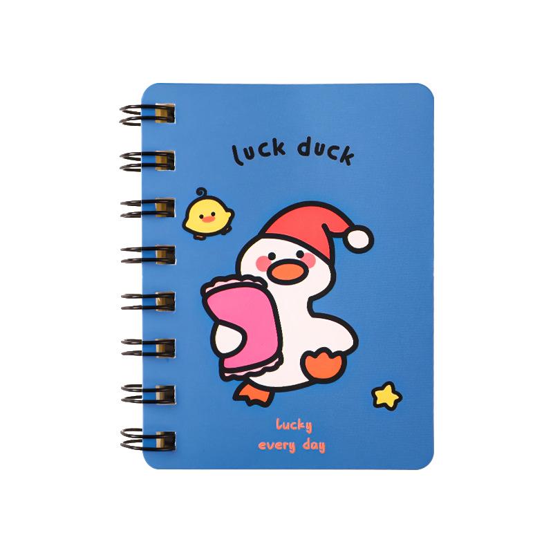 Cartoon Animals A7 Coil Notebook – Portable, Cute Side-Flip Diary for Students
