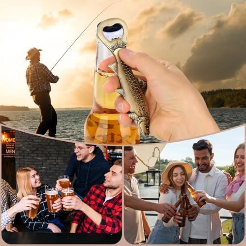 Trout Fish Bottle Opener - Unique Fishing Theme Gifts for Anglers, Fisherman Decor Accessories, Father's Day Christmas Presents for Men