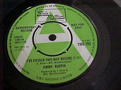 7-Zoll-Schallplatte JIMMY RUFFIN Ive Passed This Way Before TMG703PROMO Tamla Motown 1969 UK SoulFunk Gebraucht