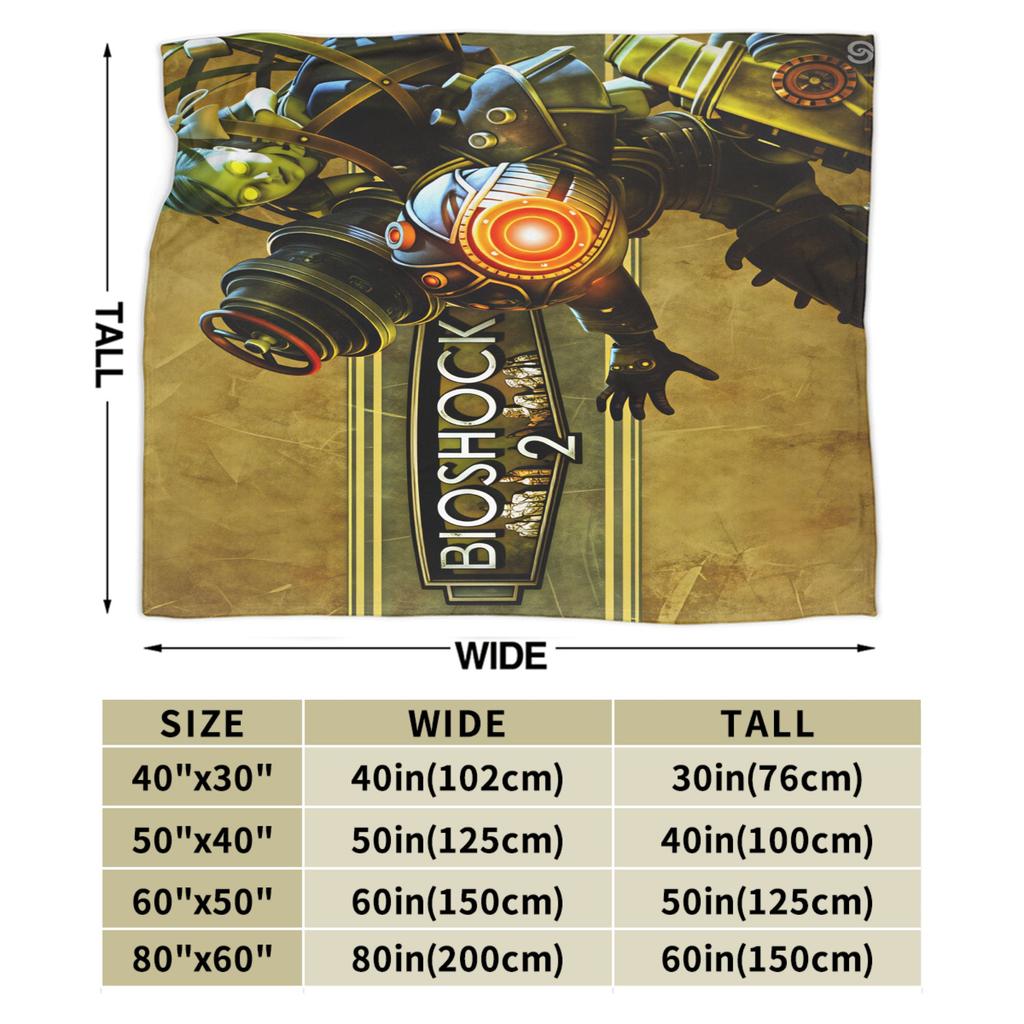 Soft Warm Blanket Airplane Travel B-BioShocks 2 Remastered Throw Blanket Flannel Bedspread For Outdoor Funny Sofa Bed Cover