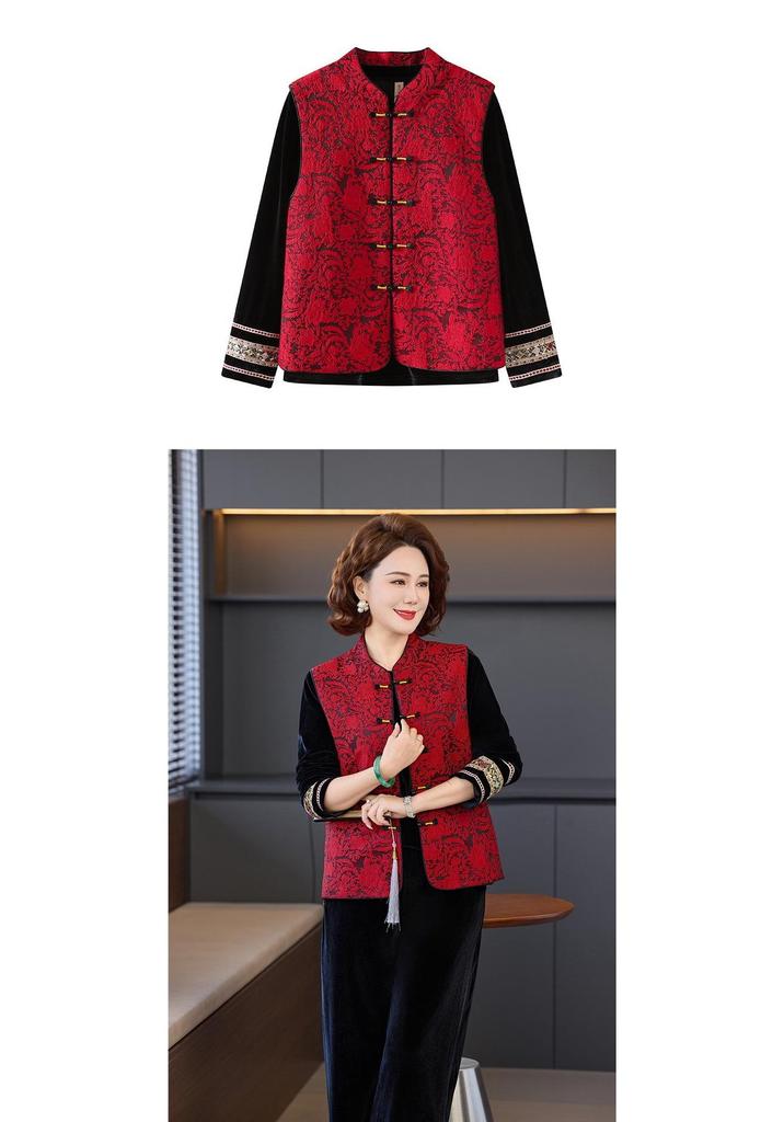 Mom's 2026 Spring Chinese-Style Vest Trio for Women 50+: Elegant, High-End Fashion for Seniors