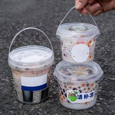 10 Stück Getränke-Cocktail-Eimer mit Deckeln Plastik Eis Snacks Wiederverwendbar