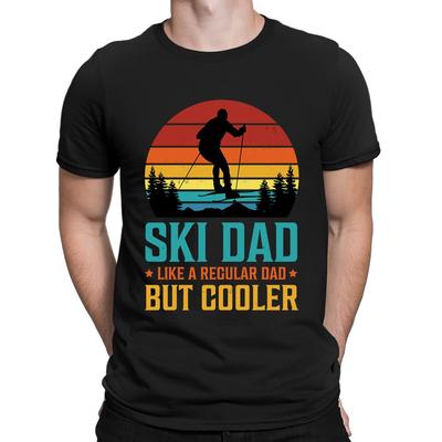 Pappa på skidor Som en vanlig pappa Men Coolare Rolig Vintage T-shirt för Män Tee Topp #BAL Unisex T-shirt