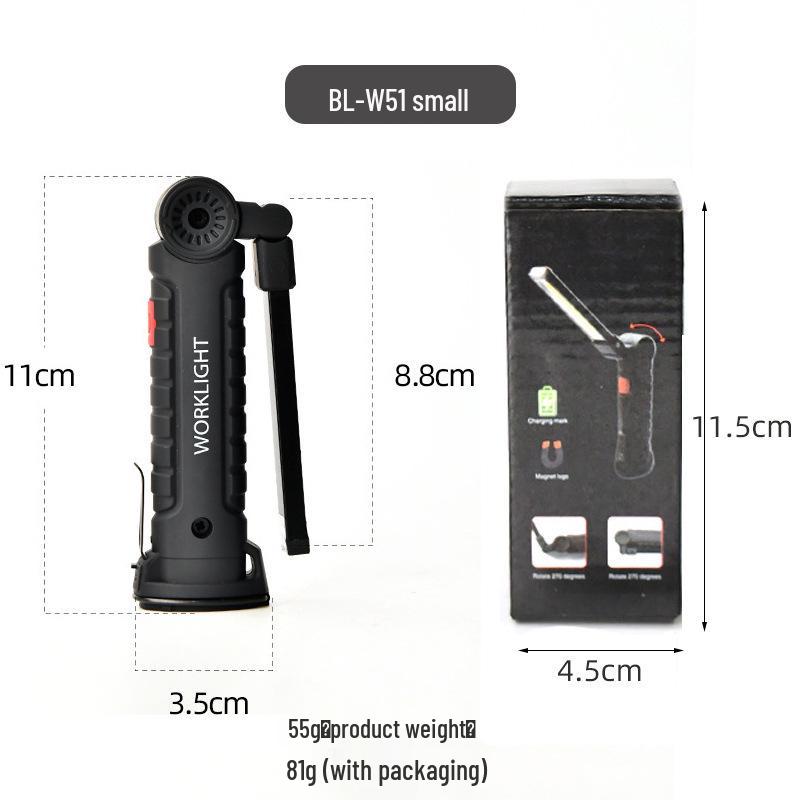 COB LED Work Light: Folding, Magnetic, with Red Warning Light for Outdoor Maintenance and Auto Repair