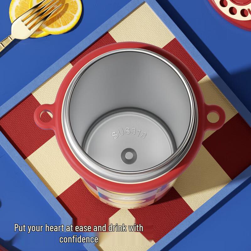 Huabansen 720ml Tragbarer Isolierter Becher mit Strohhalm