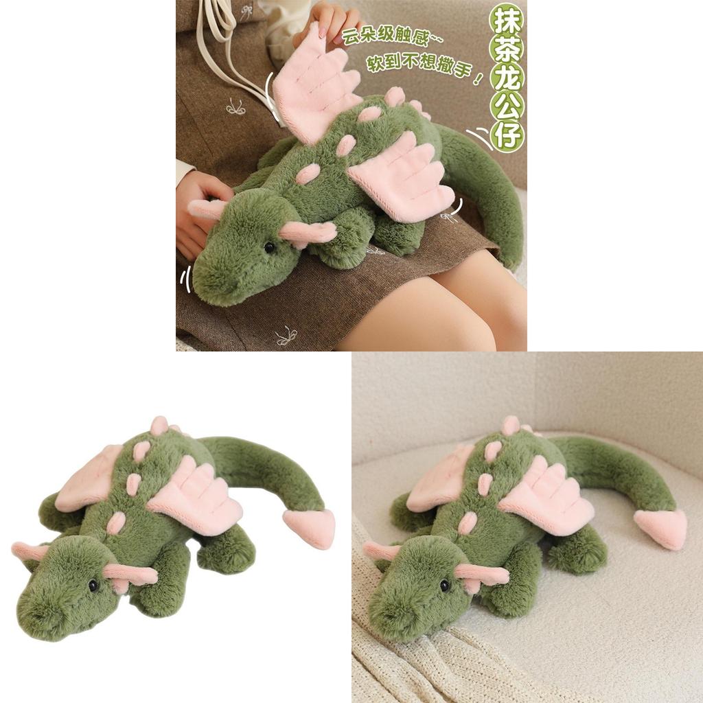 Plush Matcha Dragon Toy With Soft Pp Cotton Filling For Kids And Adults
