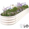 Galvanized Raised Garden Bed 8x2x1FT Metal Planter Boxes Outdoor Oval Steel Raised Bed Kit for Gardening with Protective Tape B