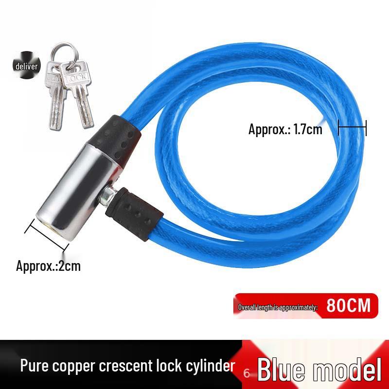 Portable Anti-theft Steel Cable Lock for Bikes and Glass Doors