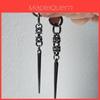 Gothic Metal Spiked Earrings With Chain Pendant For Men Women Punk Jewelry