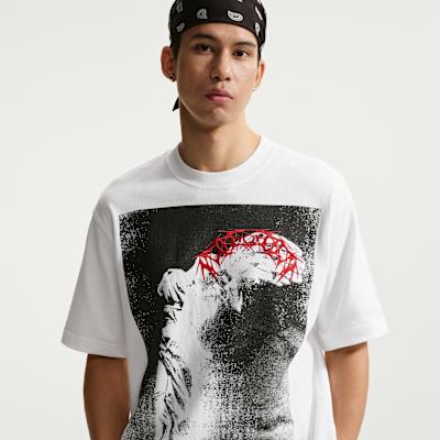 Nike T Shirts Unisex White Crew Neck S