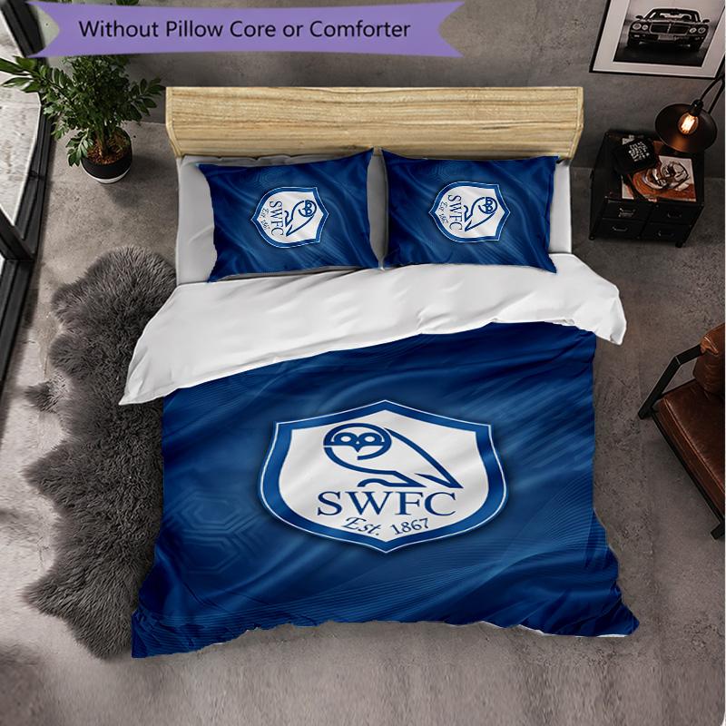 Biancheria da Letto a Tema Sheffield Wednesday Set 3 Pezzi Copripiumino Biancheria da Letto Decorativa Per Camera Adolescenti Decorazione Casa