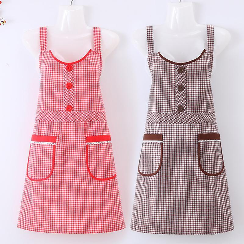 Women's Breathable Cotton Lapel Waistcoat Apron - Cute, Anti-Oil Kitchen Fashion