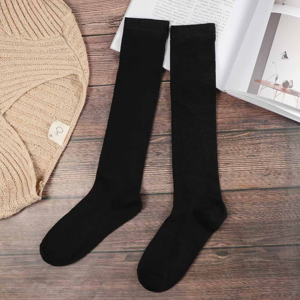 

Casual Sport Cotton Ladies Student For Girl Women Stockings Knee High Socks Calf Sock Hosiery One Size чёрный
