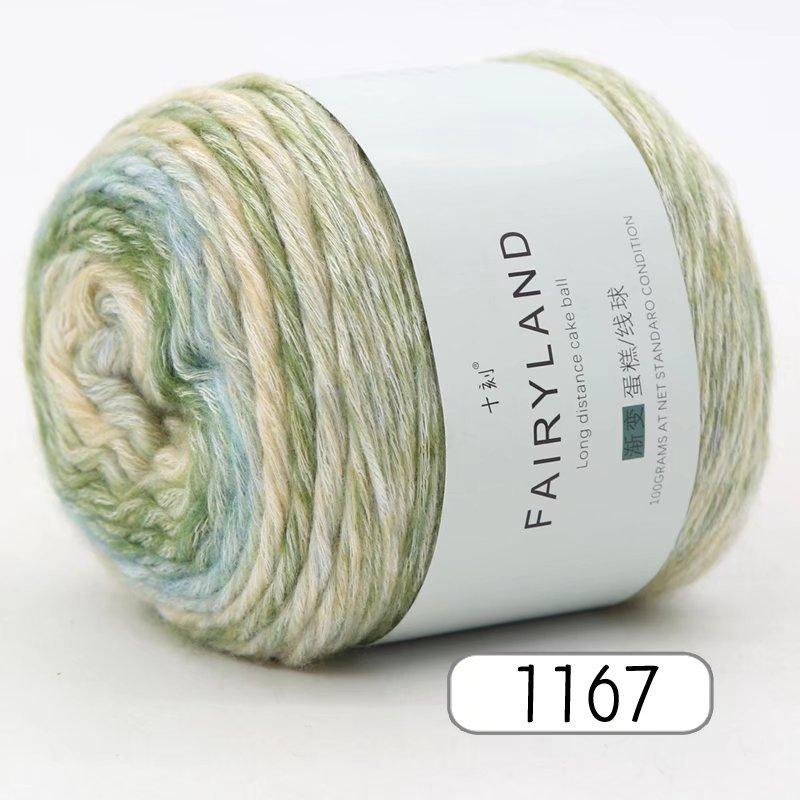 Cake Wool Segment Dyeing Gradual Change Baby Children'S Wool Cotton Thread Rainbow Thread Handwoven Shawl Scarf Sweater Special
