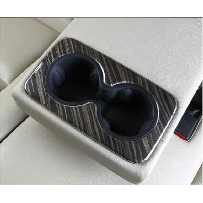 Fit For Cadillac XT5 2016- Rear Water Cup Panel Cover Trim Black Wood Grain