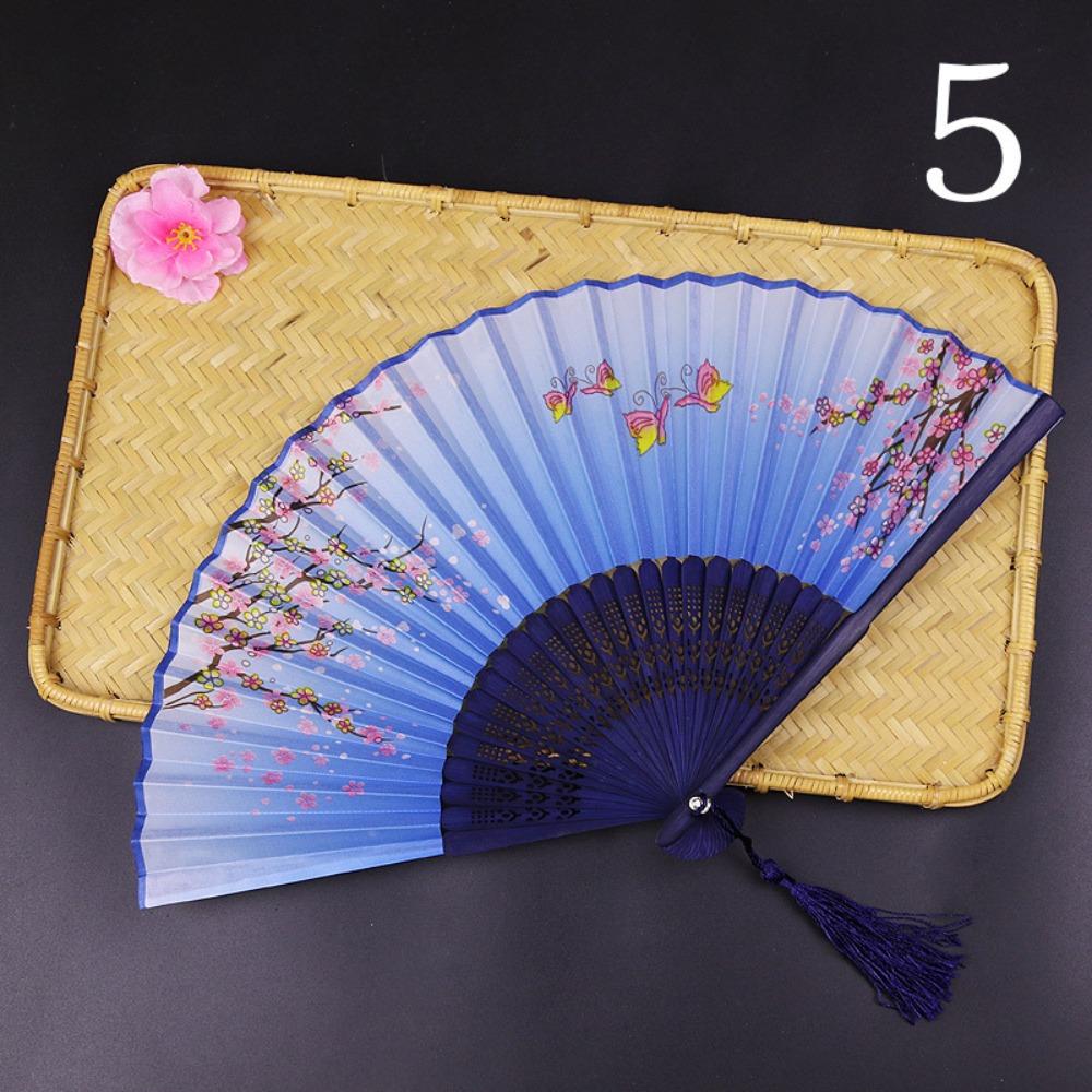 Pattern Design Silk Material Silk Folding Fan Folding Design Art Craft Vintage Style Fan Hand Fan Dance Ornaments