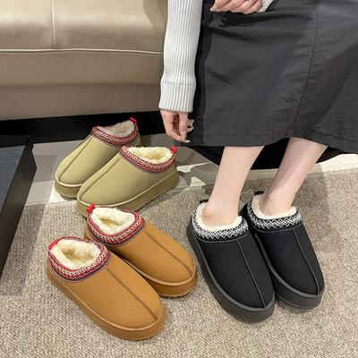 2025 New Women's Thick-Soled Snow Boots - Short Tube Casua Warm  Platform Sole for Heightening Non-Slip Cotton Shoes