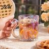 Milk Drinking Glass Cute Cat Mug, Clear Coffee Cup with Handle, Funny Hot Water Safe Glassware for Tea, Milk, Coffee, Gifts Women, Lovers Animal