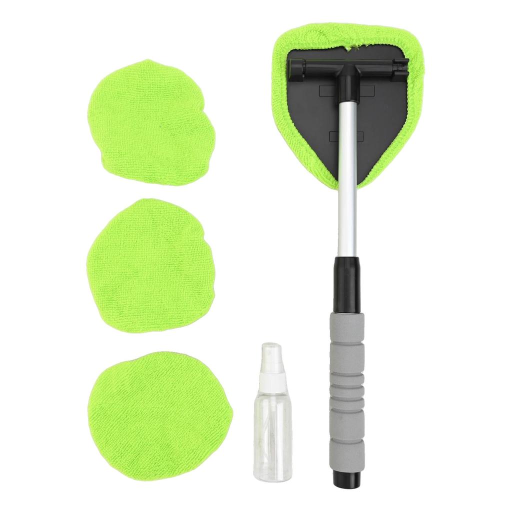 Portable Car Interior Window Cleaner with 3 Extra Rags for Convenient Use