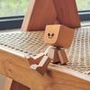 Shaking Wooden Man Figurine Handmade Shaking Doll Car Dashboard Decor Statue for Automotive Console Scooters Sedans Pickups