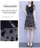 MM Plus Size Women's Korean Style Mesh Splicing Slim-Fit Dress - Summer 2023 Collection