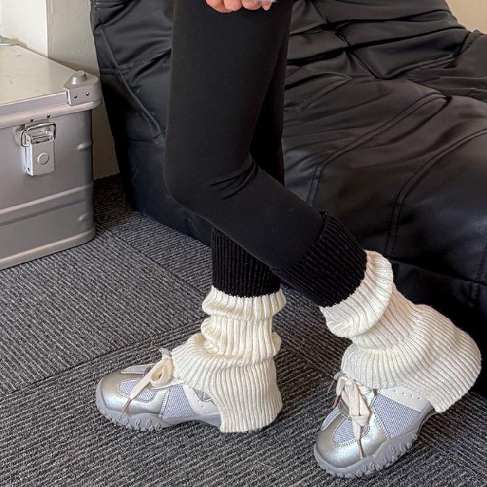 Harajuku Children's Leg Warmers Japanese Style Knitted Foot Cover Fashion Kids Long Socks  Winter