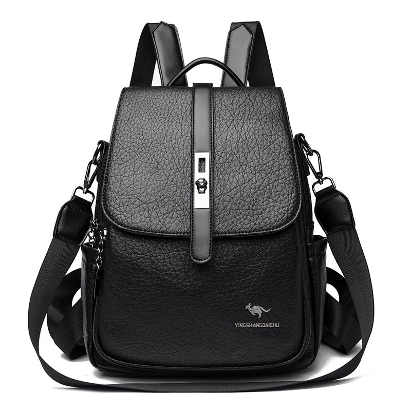 Faux Leather Backpack for Women Vintage Mini Bag with Adjustable Strap Crossbody Design