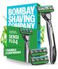 Bombay Shaving Company Sensi Flo 4 Value Pack (Handle + 3 Blade Cartridge) | Up To 4 Months of Shaves | 4 Blade Razor for Men with Styling Back Bla