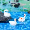 Vícepozicová socha husy 6 ks Mini figurka Malá pryskyřice Malé roztomilé zvířátko Miniaturní vodní pták Dekorativní figurky pro DIY řemesla Dortový topper Mikro krajina